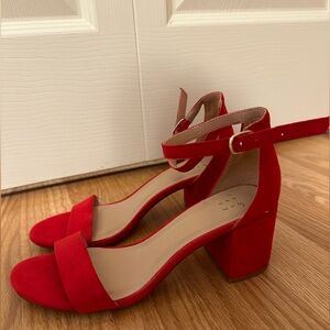 Open Toe Red Heels